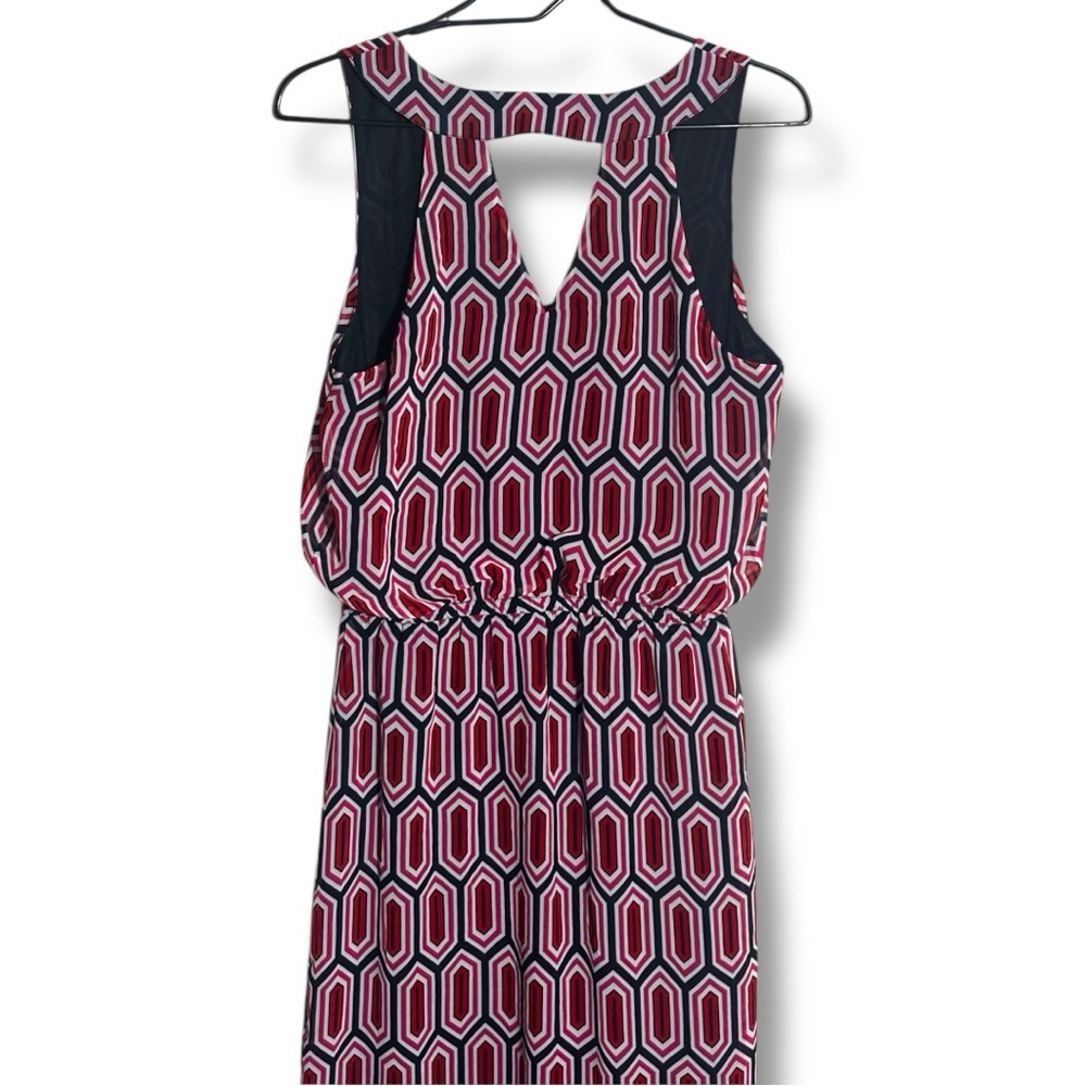 Banana Republic Red/White/Black Geometric Pattern Cutout Sleeveless Maxi Dress - Picture 16 of 16